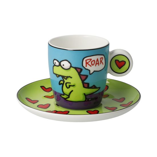 Espresso šálek a podšálek Roar 100 ml, jemný kostní porcelán, Ed Heck, Goebel