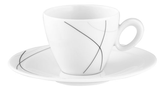 Espresso cup and saucer, Trio 71381 Highline, Seltmann Porcelain