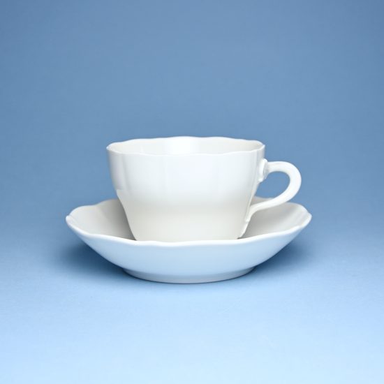 Cup and saucer C plus C 0,25 l / 15,5 cm for tea, White Porcelain, Cesky porcelan a.s.