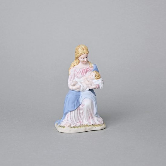 Panenka Marie 12 cm, biskvit + saxe, porcelánové figurky Duchcov