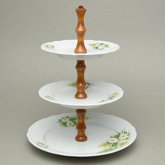 Compartment dish 3 pcs. 34 cm, Thun 1794, karlovarský porcelán, CONSTANCE 80262 daisy