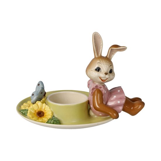 Candle holder with rabbit 15.5 / 12.5 / 11cm, stoneware, Goebel