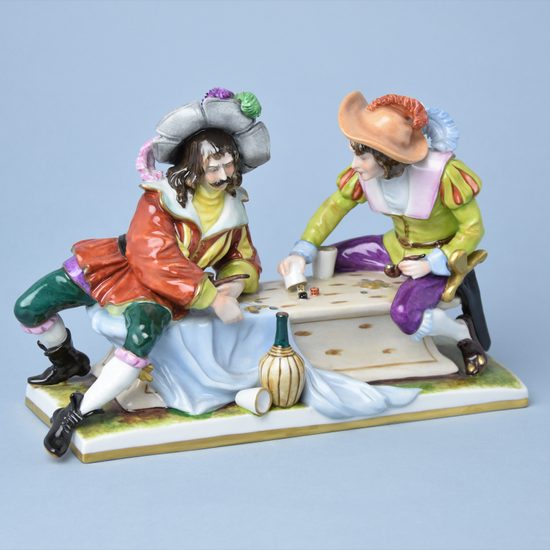 Dice players 25 x 16 cm, Porcelain Figures Unterweissbacher