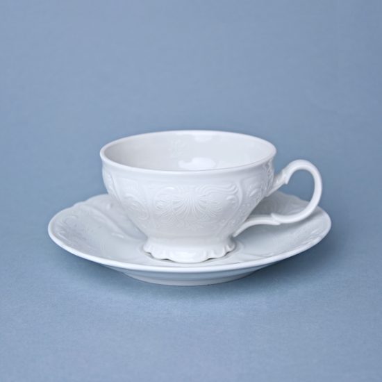 Frost no line: Tea cup and saucer 205 ml / 16 cm, Thun 1794 Carlsbad porcelain, BERNADOTTE