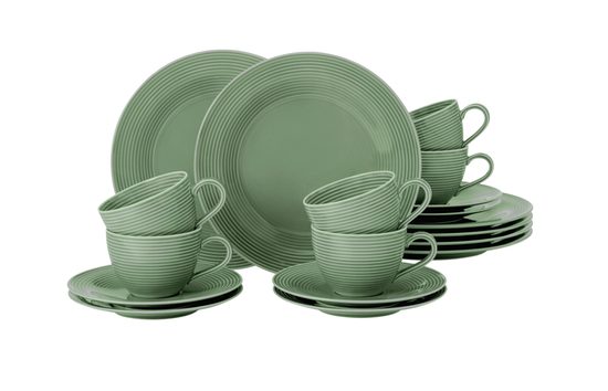 Beat grey-green: Coffee set 18 pcs., Seltmann porcelain