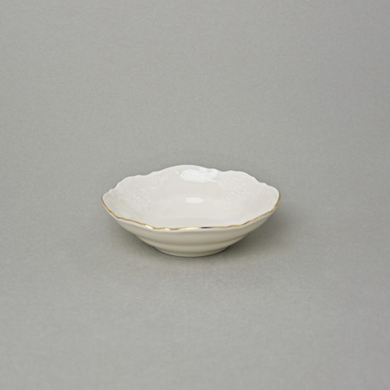 Bowl 13 cm, Thun 1794 Carlsbad porcelain, Bernadotte ivory + gold