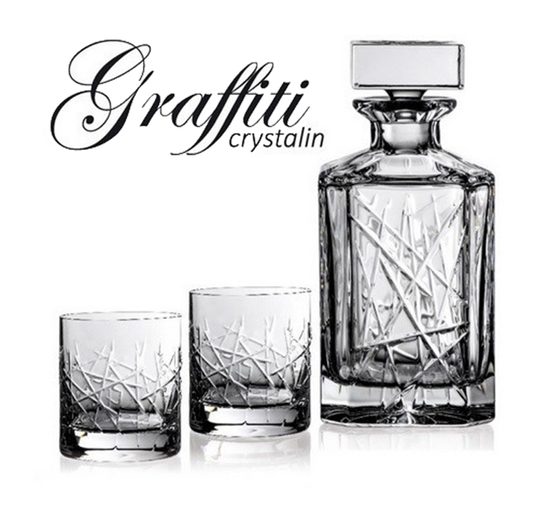 Graffiti Whisky Set 1+6 for 6 people, FMF Bohemia, Bohemia Crystalite