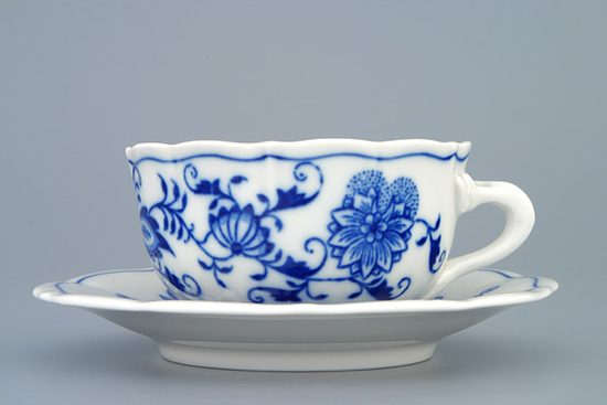 Cup plus saucer C/2 plus ZC/2 mirror tea 0,11 l / 12,4 cm, Original Blue Onion Pattern