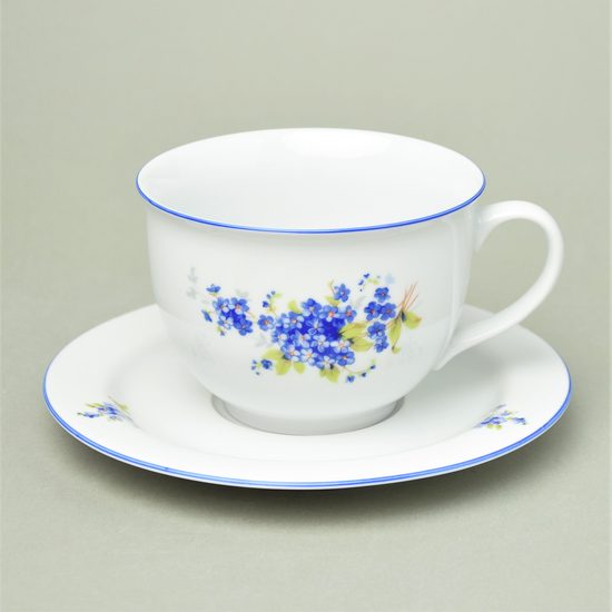 Olga: Cup 400 ml breakfast and saucer 19 cm, Forget-me-not, Český porcelán a.s.