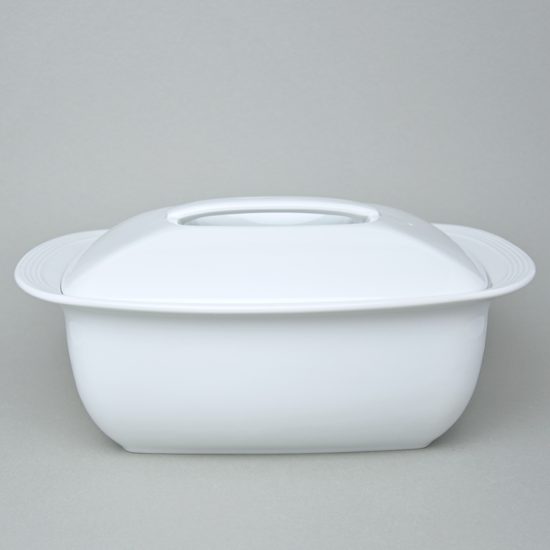 Baking bowl with lid MAX, Lea white, Thun 1794, Carlsbad Porcelain