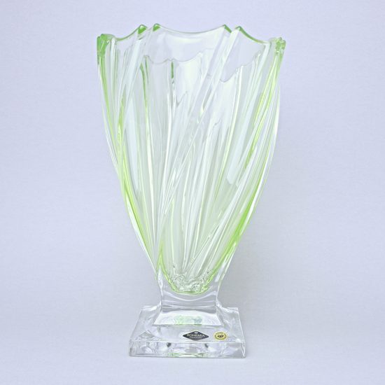 Váza PONTI - světle zelená 33 cm na nožce, Bohemia Treasury