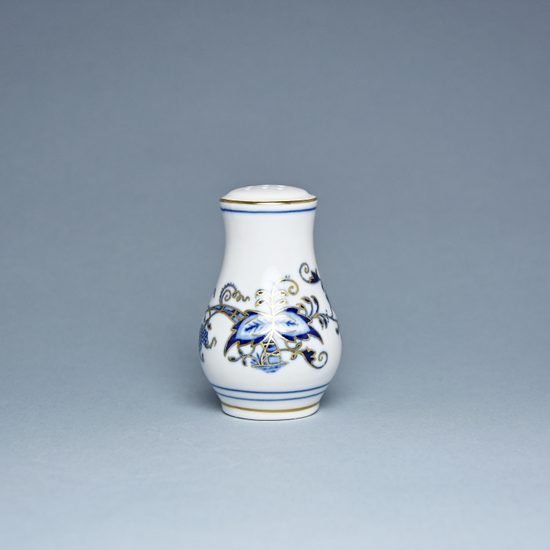 Salt shaker 7,5 cm, Original Blue Onion Pattern + gold