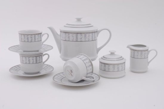 Tea set for 6 persons, Sabina, canvas, Leander 1907