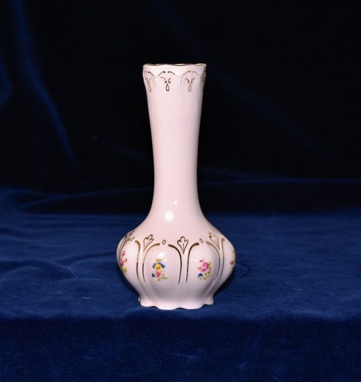 Váza štíhlá 16 cm, Reta, Růžový porcelán z Chodova