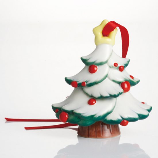 Holiday greetings christmas tree ornament h=8cm, FRANZ Porcelain