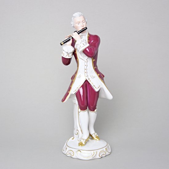 Gentleman Rococo 13 x 13 x 33 cm, Purple, Porcelain Figures Duchcov