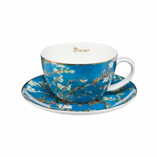 Cup and saucer V. van Gogh - Almond Tree Blue, 0,25 l / 15 cm, Fine Bone China, Goebel