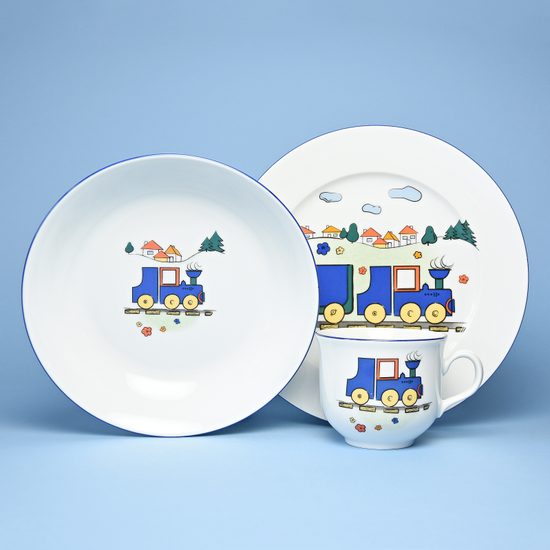 Dětská sada mašinka, THUN 1794 karlovarský porcelán