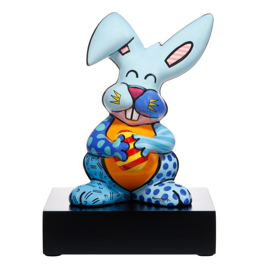 Figurine Romero Britto - Blue Rabbit, 23 / 20 / 32 cm, Porcelain, Goebel