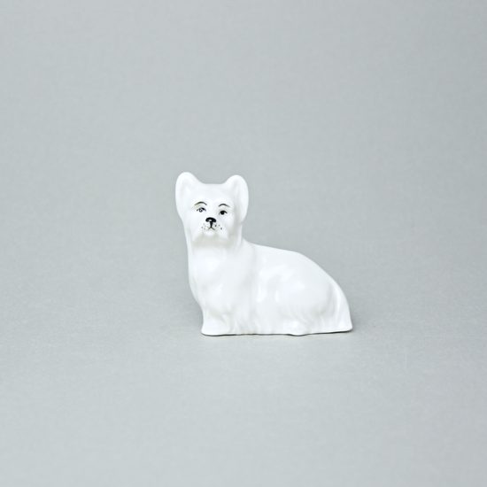 White Dog 6,5 x 2,7 x 6,8 cm, Luxor, Porcelain figures Duchcov