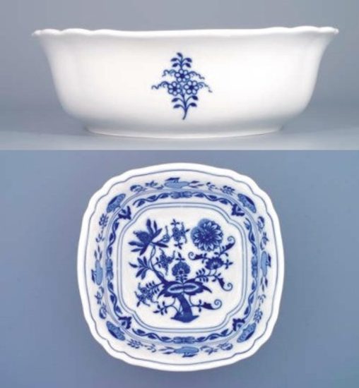 Salad bowl square 21 cm, Original Blue Onion Pattern, QII