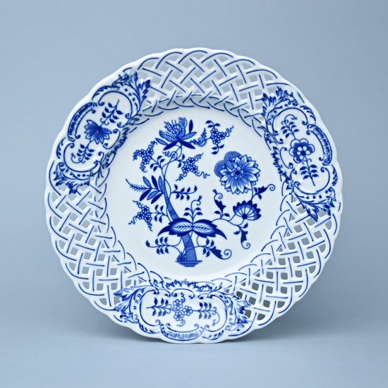 Plate perforated 24 cm, Original Blue Onion Pattern