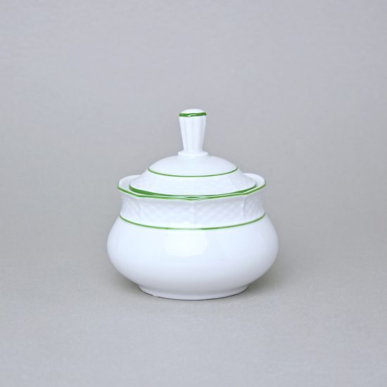 7047703: Sugar bowl 250 ml, Thun 1794, karlovarský porcelán, NATÁLIE light green lines