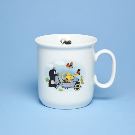 Mug Mole the gardener by Zdenek Muller 0,2 l, Thun 1794 Carlsbad porcelain