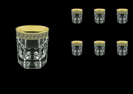 Astra Gold: Whisky and cognac glass 280 ml pcs. set, Crystal, Antique Golden Black decor