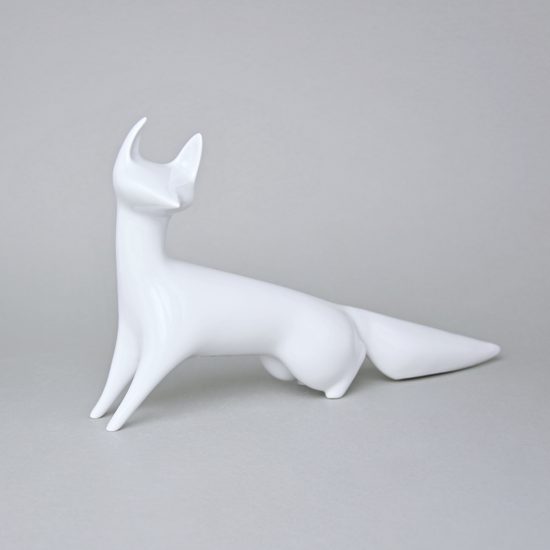Lišák III, 28 x 6 x 16,5 cm, bílé, Porcelánové figurky Duchcov