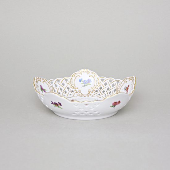 Bowl pentagonal perforated 19 cm, Hazenka, Cesky porcelan a.s.