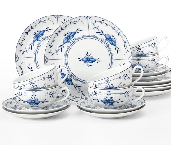 Čajová sada 18 díl., Amina slaměnka, porcelán Seltmann