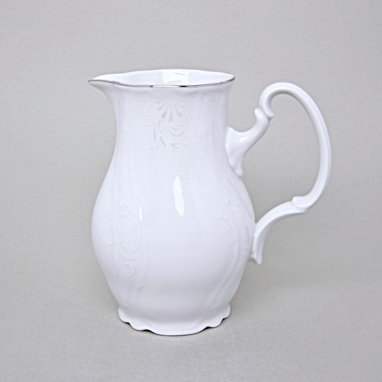 Mlékovka/džbánek 1 l, Thun 1794, karlovarský porcelán, BERNADOTTE mráz, platinová linka