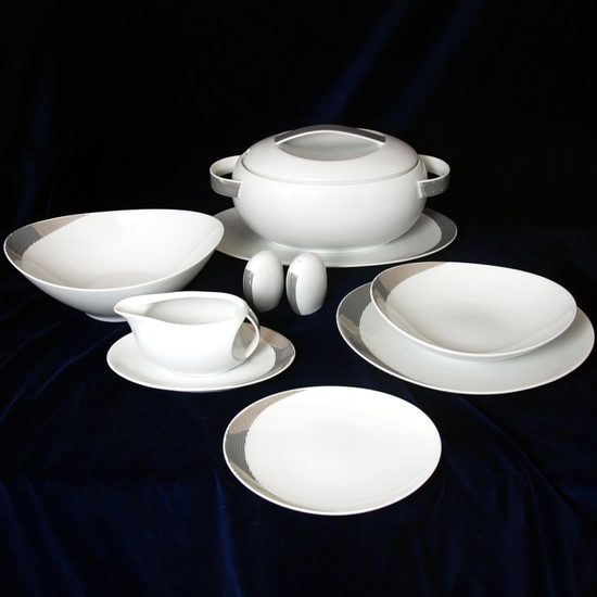 26805: Jídelní souprava pro 6 osob, Thun 1794, karlovarský porcelán, Loos