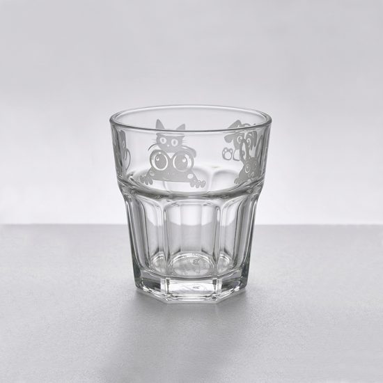 Dětská sklenice Veselá zvířátka, 200 ml, sklo, Solbika Glassworks Poland