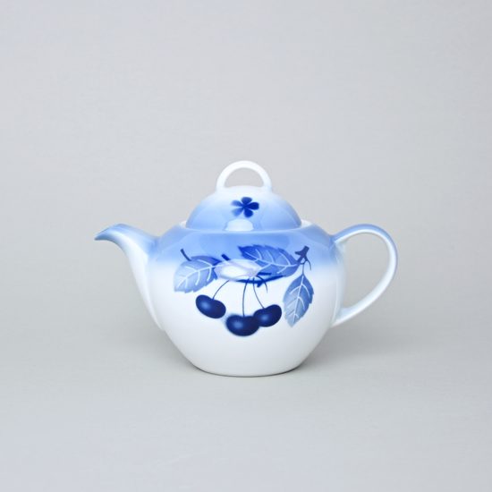 Konvička čajová Saphyr 0,55 l, Thun 1794, karlovarský porcelán, BLUE CHERRY