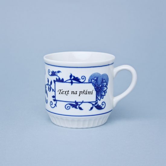 Mug Leo 300 ml with inscription on request, Original Blue Onion Pattern