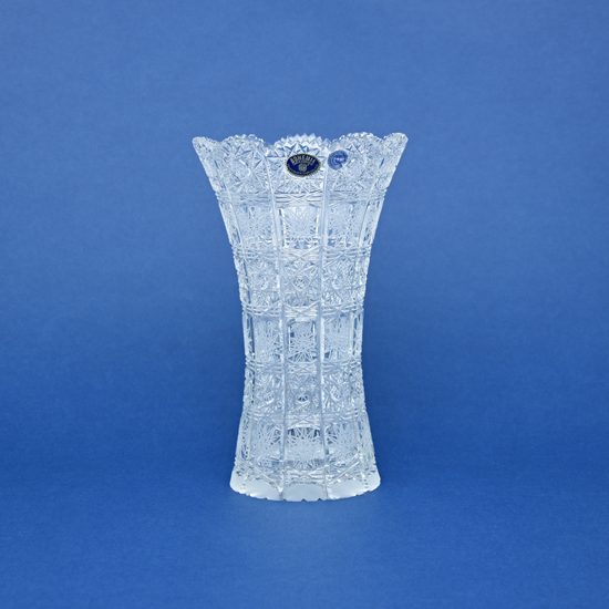 Crystal Hand Cut Vase, 205 mm, Crystal BOHEMIA