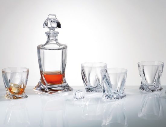 Quadro whisky set 1+6 for 6 people, Bohemia Crystalite