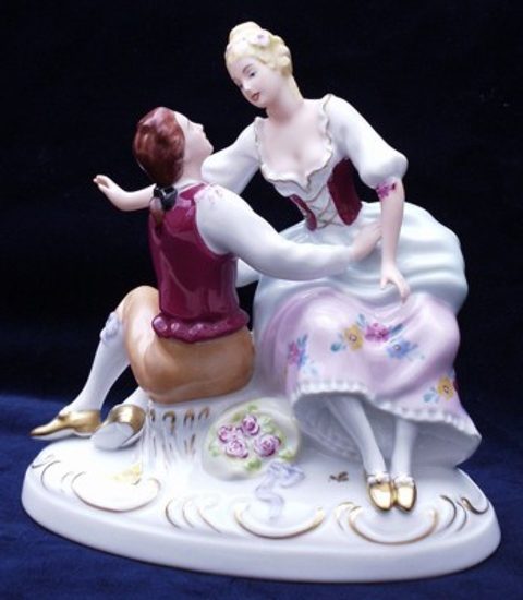 Venue 19,5 x 11 x 14,5 cm, saxe, Porcelain Figures Duchcov