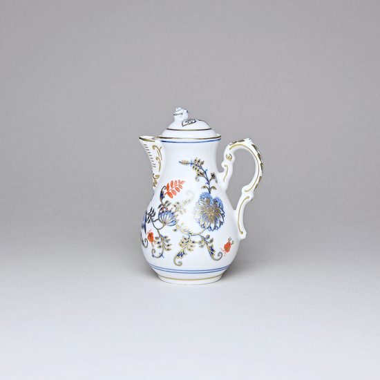 Konvice kávová mini 9,5 cm, rubínová červeň + zlato + cibulák, Český porcelán a.s.