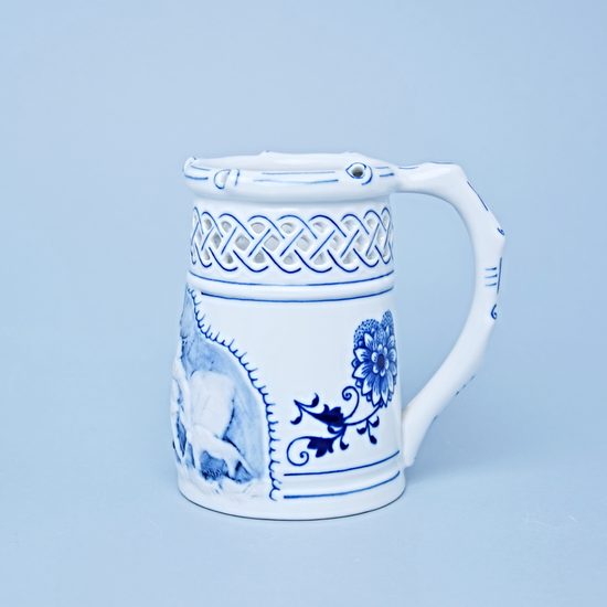 Embossed beer jug 400 ml, Original Blue Onion Pattern
