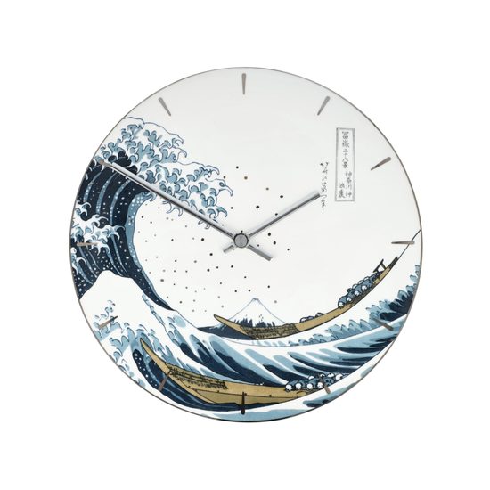 Wall clock K. Hokusai - The Great Wave, 31 / 31 / 5 cm, Porcelain, Goebel