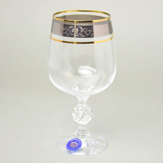 Claudia 340 ml, GOLD-PLATINUM, wine glass, 1 pcs., Crystalex CZ