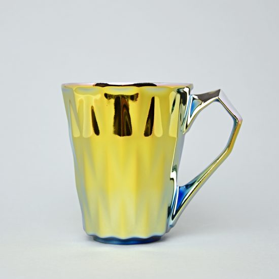 Mug Diamond Yellow Titan, Yellow And Platinum, 250 ml, Goldfinger porcelain