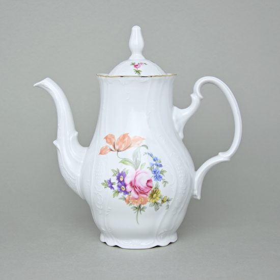 Konev kávová 1,2 l, Thun 1794, karlovarský porcelán, BERNADOTTE míšeňská růže