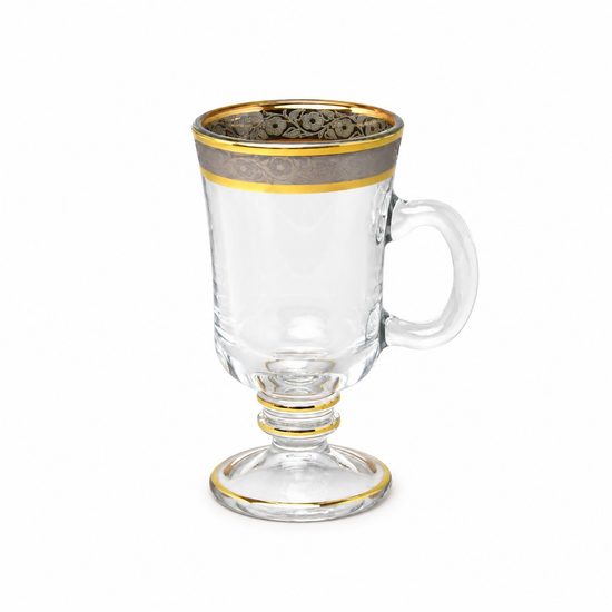 Cup Venezia glass 160 ml footed, gold-platinum, Balvínglass