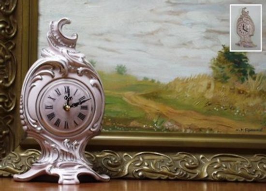 Clock Anita 12,5 x 9 x 22 cm, Pink plus Platinum, Clocks
