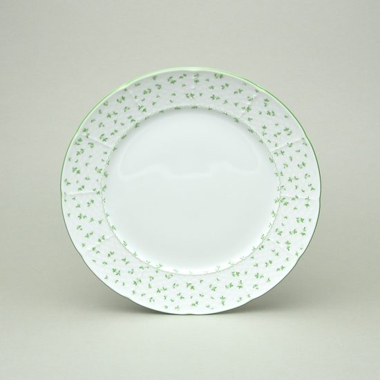 Dessert / breakfast plate 21 cm, Thun 1794, karlovarský porcelán, Natálie green flowers