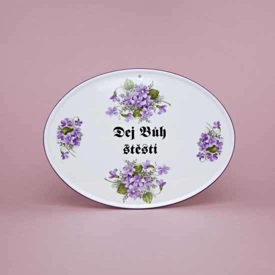 Good blessing (in Czech language) 24,5 x 18 cm, Violet, Cesky porcelan a.s.